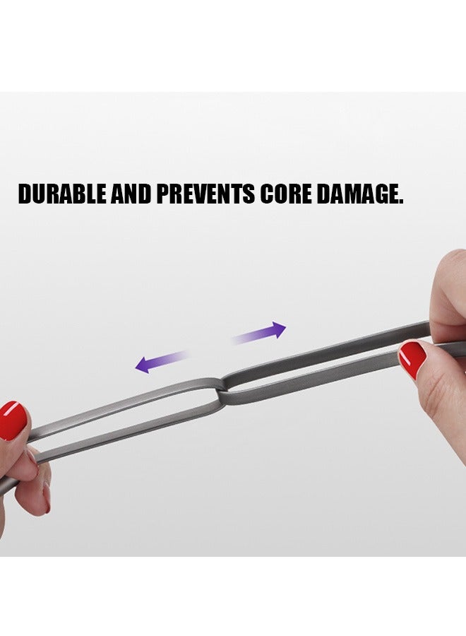 3 in 1 Fast Charging Cable, 1m Soft Silicone Universal Retractable Multiple Charging Cord Adapter with USB Port Connectors, 3A Fast Data Sync Charging  Cable (Gray) - Image 3